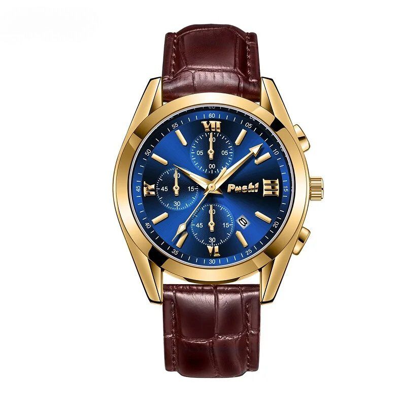 Jasper | Zakelijk Quartz Herenhorloge Met Leren Band 3