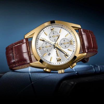 Jasper | Zakelijk Quartz Herenhorloge Met Leren Band 4