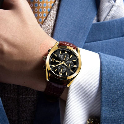 Jasper | Zakelijk Quartz Herenhorloge Met Leren Band 6