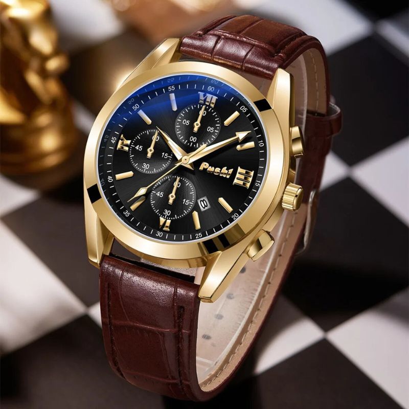 Jasper | Zakelijk Quartz Herenhorloge Met Leren Band 7
