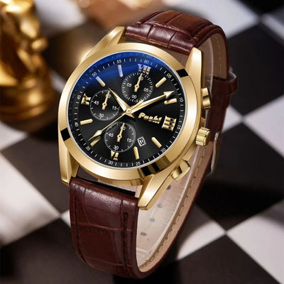 Jasper | Zakelijk Quartz Herenhorloge Met Leren Band 7