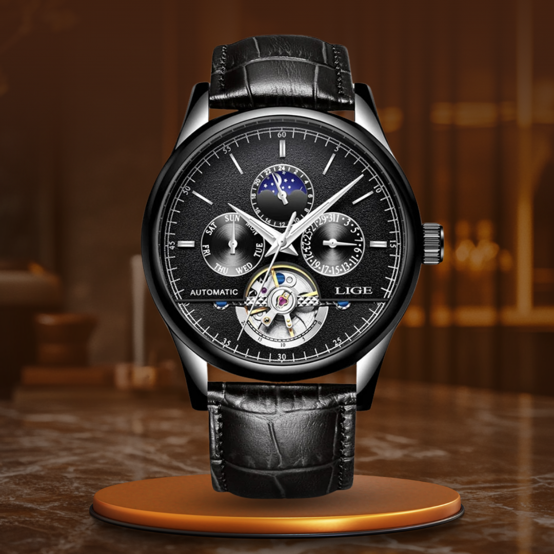 Jeroen | Automatisch Mechanisch Tourbillon-Horloge met Leren Band 11