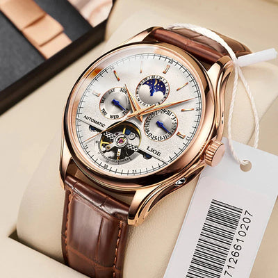 Jeroen | Automatisch Mechanisch Tourbillon-Horloge met Leren Band 2