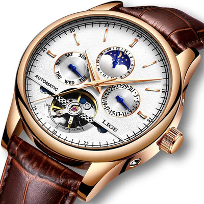 Jeroen | Automatisch Mechanisch Tourbillon-Horloge met Leren Band 4