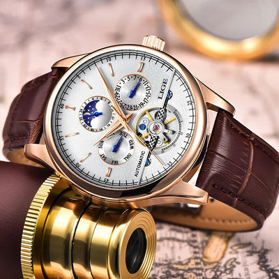 Jeroen | Automatisch Mechanisch Tourbillon-Horloge met Leren Band 5