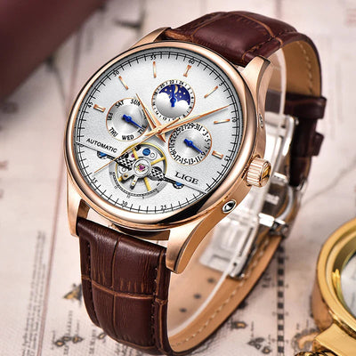 Jeroen | Automatisch Mechanisch Tourbillon-Horloge met Leren Band 6