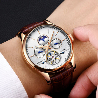 Jeroen | Automatisch Mechanisch Tourbillon-Horloge met Leren Band 7