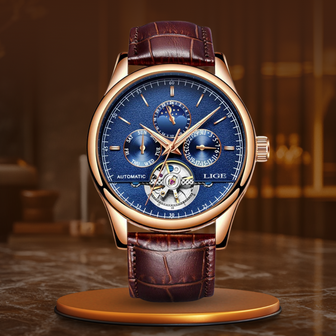 Jeroen | Automatisch Mechanisch Tourbillon-Horloge met Leren Band 9