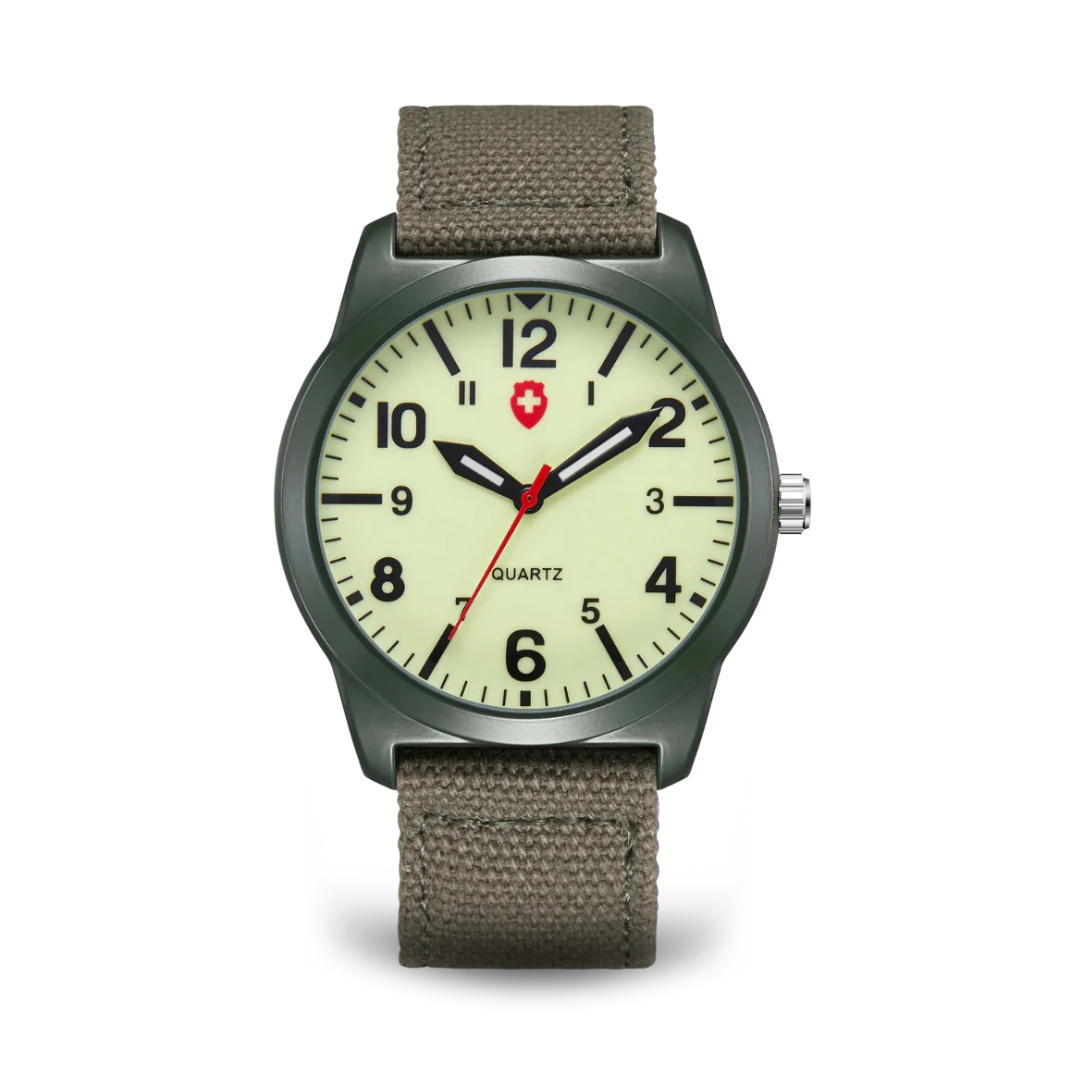 Joris | Actiesporthorloge met Geweven Canvas Band en Lichtgevende Kwartsuurwerk 1