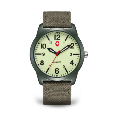 Joris | Actiesporthorloge met Geweven Canvas Band en Lichtgevende Kwartsuurwerk 1