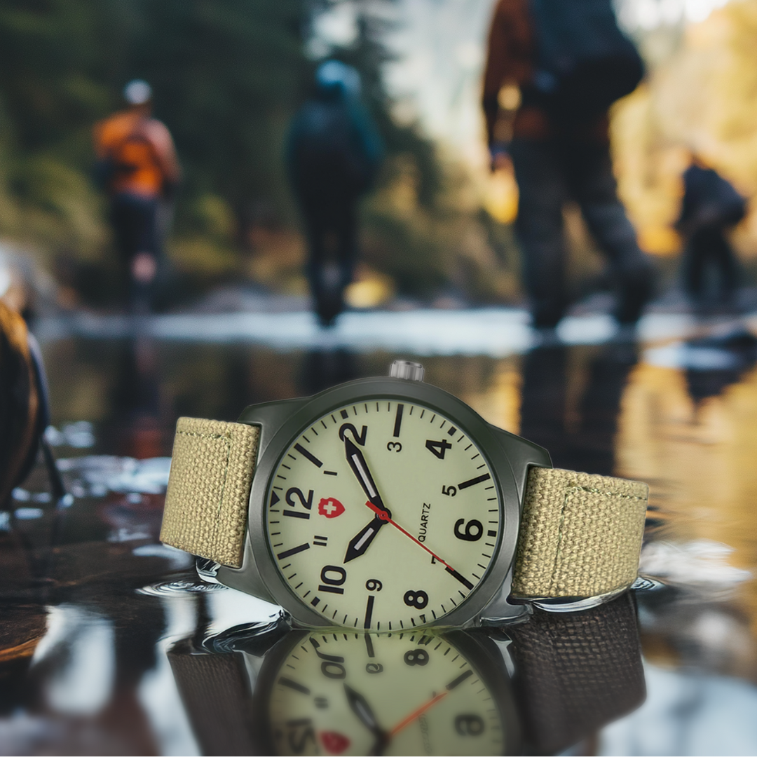 Joris | Actiesporthorloge met Geweven Canvas Band en Lichtgevende Kwartsuurwerk 6