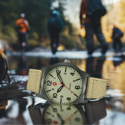 Joris | Actiesporthorloge met Geweven Canvas Band en Lichtgevende Kwartsuurwerk 6