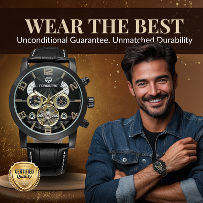 Joris | Automatisch Mechanisch Horloge met Tourbillon en Zwart-Gouden Kleurenschema 4