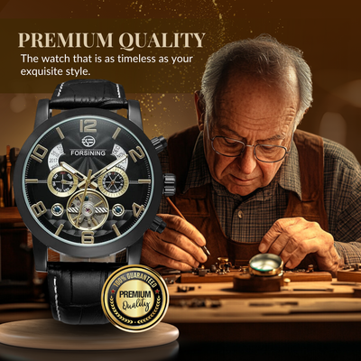 Joris | Automatisch Mechanisch Horloge met Tourbillon en Zwart-Gouden Kleurenschema 7