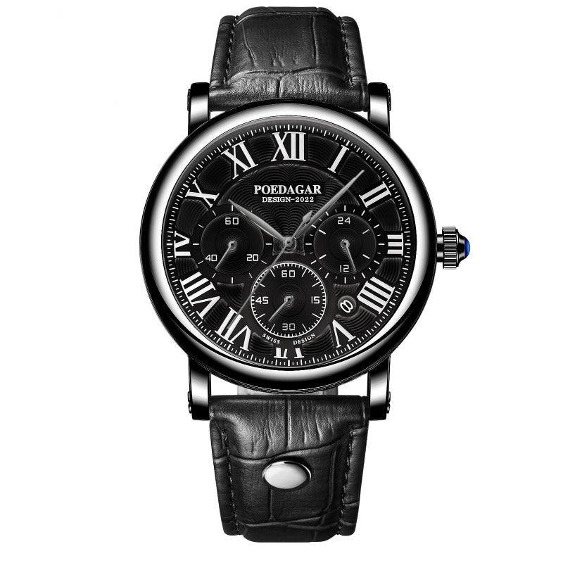 Joris | Casual Chronograafhorloge met Leren Band en Datumweergave 8