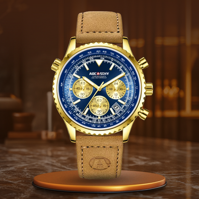 Joris | Chronograaf Horloge met Leren Band en Lichtgevende Wijzerplaat 9