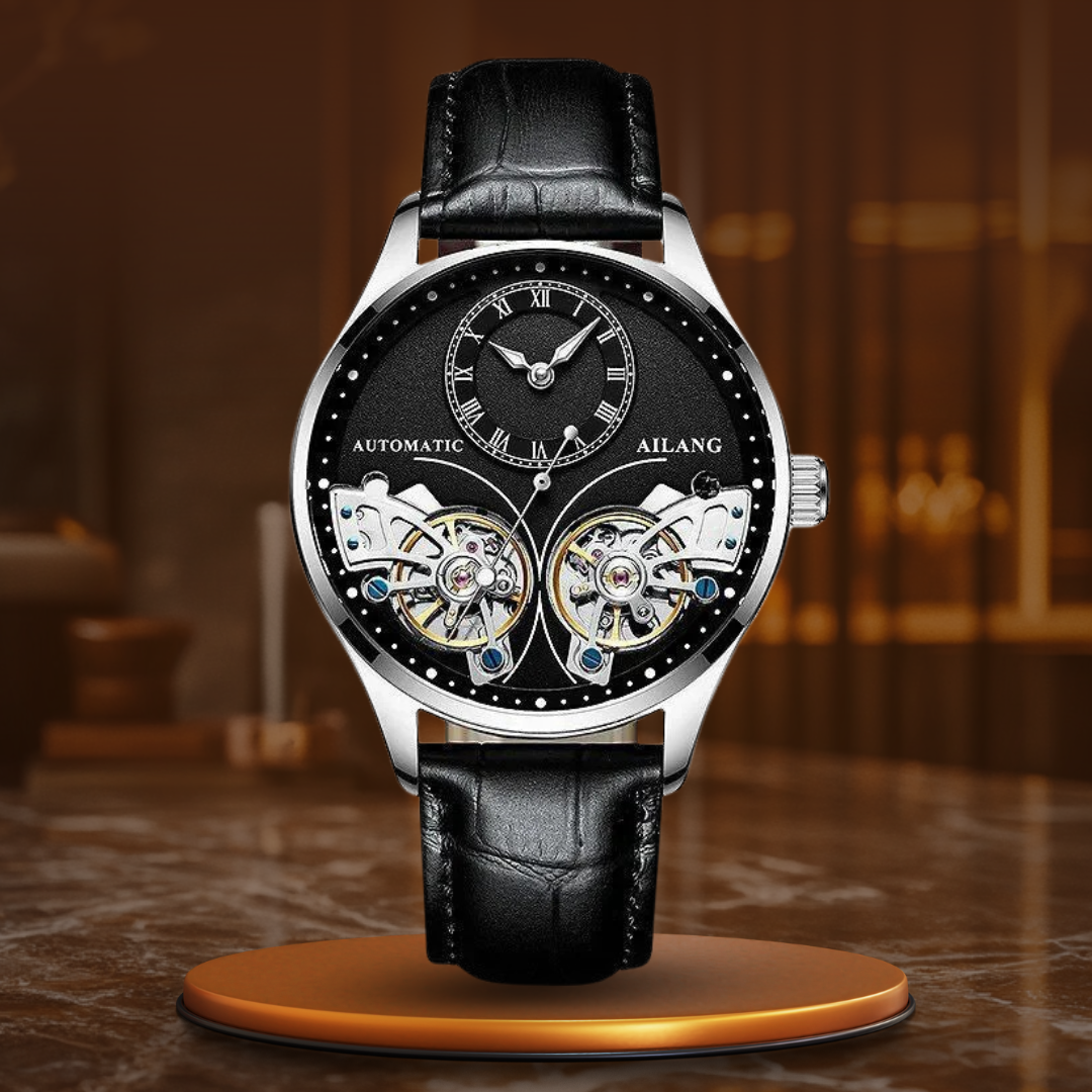 Joris | Dubbel Tourbillon Mechanisch Horloge met Lichtgevende Wijzers 10