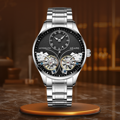 Joris | Dubbel Tourbillon Mechanisch Horloge met Lichtgevende Wijzers 15