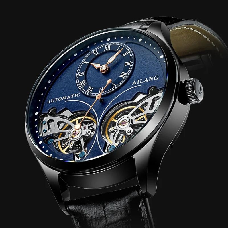 Joris | Dubbel Tourbillon Mechanisch Horloge met Lichtgevende Wijzers 6