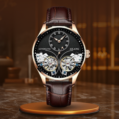 Joris | Dubbel Tourbillon Mechanisch Horloge met Lichtgevende Wijzers 9
