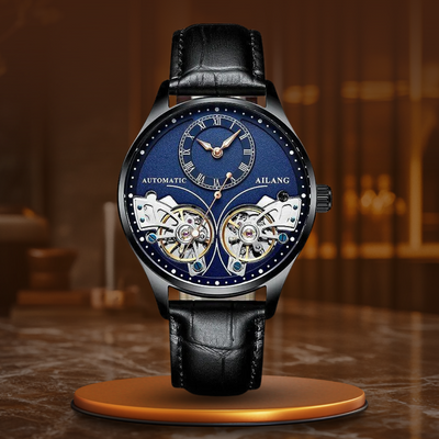 Joris | Dubbel Tourbillon mechanisch horloge met lichtgevende wijzers 0