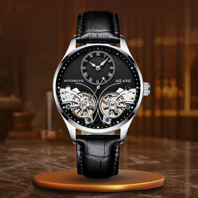Joris | Dubbel Tourbillon mechanisch horloge met lichtgevende wijzers 10