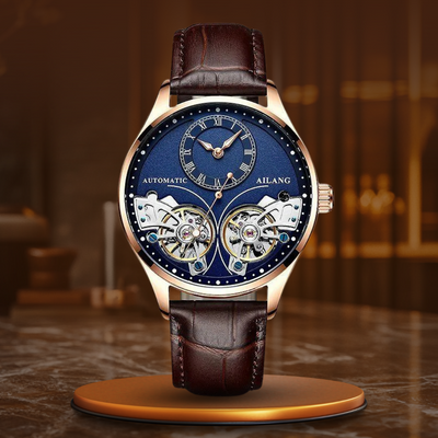 Joris | Dubbel Tourbillon mechanisch horloge met lichtgevende wijzers 12