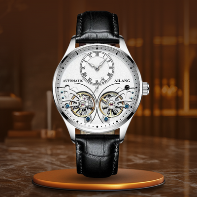 Joris | Dubbel Tourbillon mechanisch horloge met lichtgevende wijzers 23