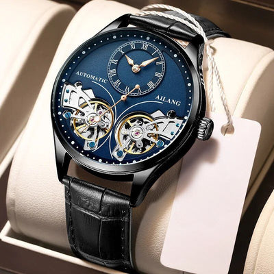 Joris | Dubbel Tourbillon mechanisch horloge met lichtgevende wijzers 2