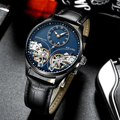Joris | Dubbel Tourbillon mechanisch horloge met lichtgevende wijzers 5