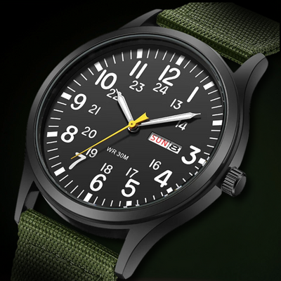 Joris | Duurzaam Veldhorloge met Stoffen Band en 24-Uursdisplay 2