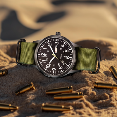 Joris | Duurzaam Veldhorloge met Stoffen Band en 24-Uursdisplay 6
