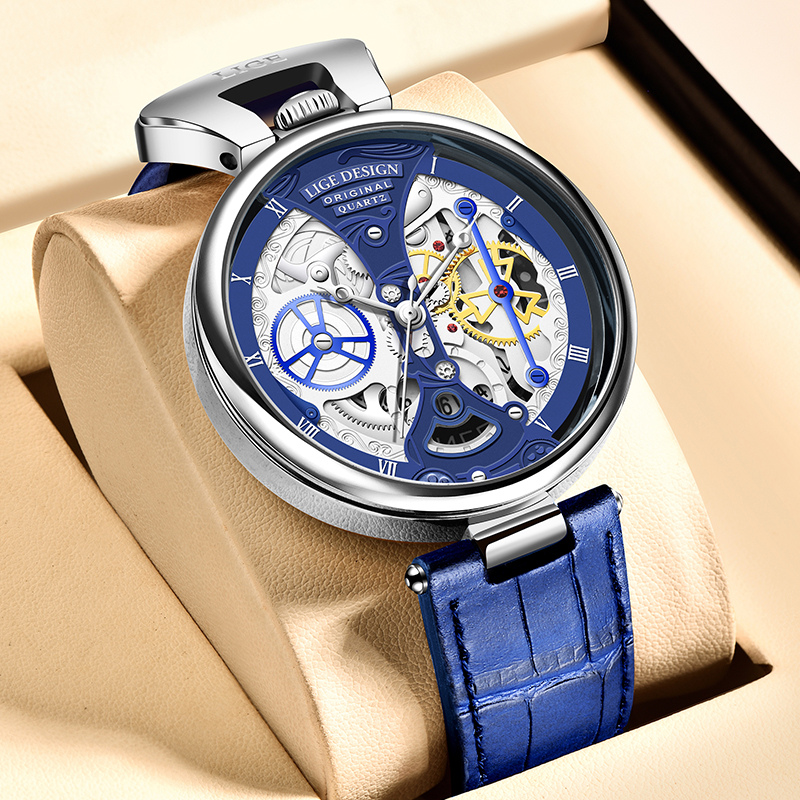 Joris | Hol Zakelijk Horloge met Leren Band en Skeletontwerp 1