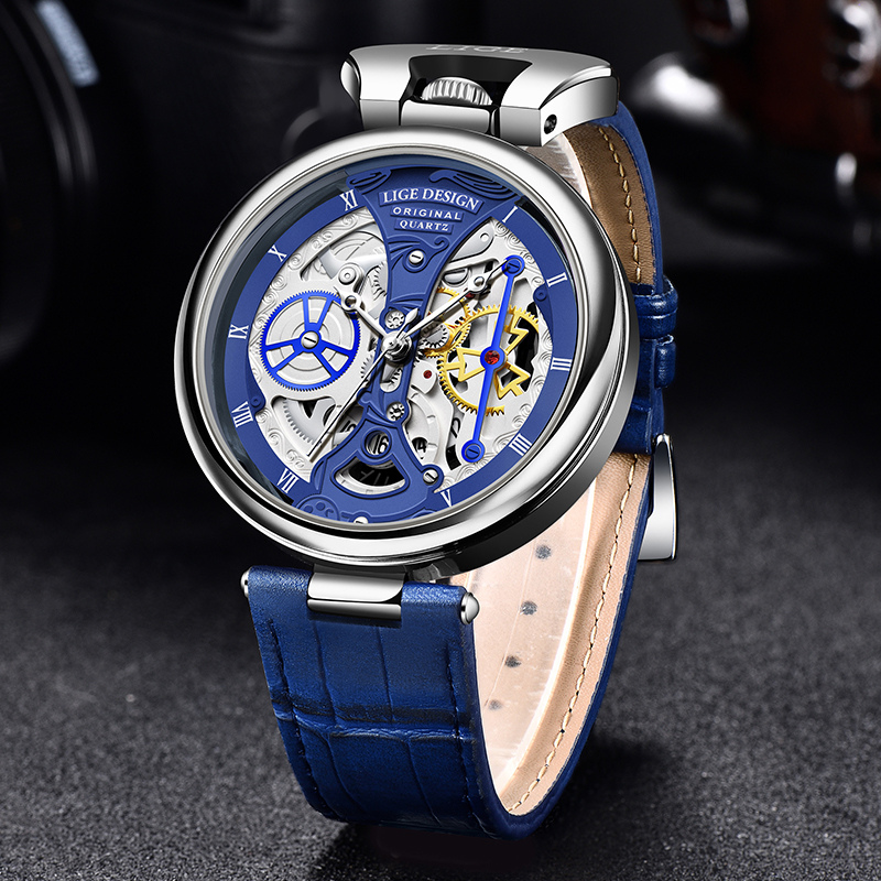 Joris | Hol Zakelijk Horloge met Leren Band en Skeletontwerp 3