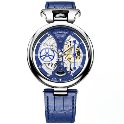Joris | Hol Zakelijk Horloge met Leren Band en Skeletontwerp 6