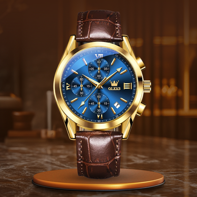 Joris | Lichtgevend Chronograafhorloge met Leren Band 1