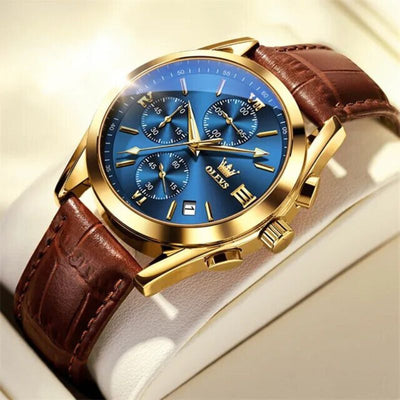 Joris | Lichtgevend Chronograafhorloge met Leren Band 2