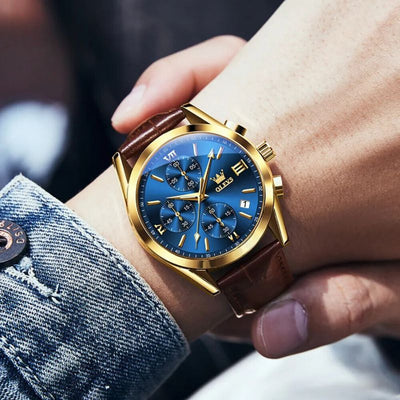 Joris | Lichtgevend Chronograafhorloge met Leren Band 4