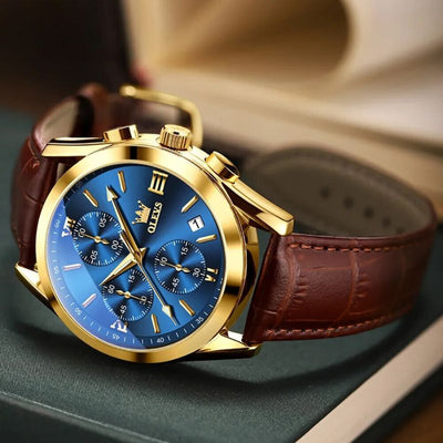 Joris | Lichtgevend Chronograafhorloge met Leren Band 5