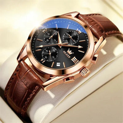 Joris | Lichtgevend Chronograafhorloge met Leren Band 6