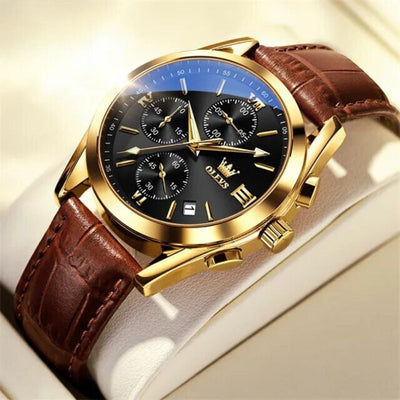 Joris | Lichtgevend Chronograafhorloge met Leren Band 7