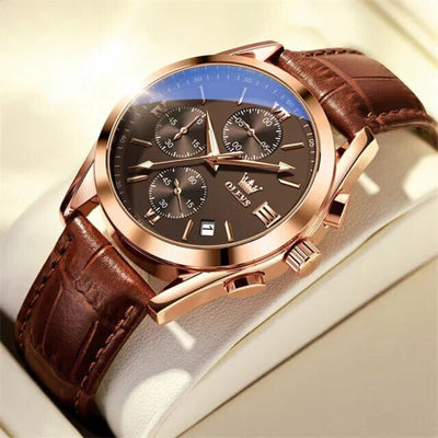 Joris | Lichtgevend Chronograafhorloge met Leren Band 8