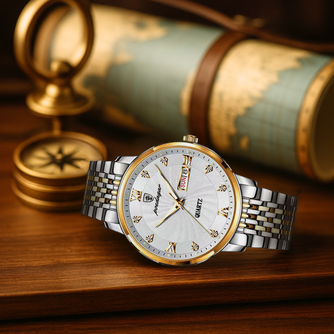 Joris | Lichtgevend Horloge met Strass-Accenten en Ronde Wijzerplaat 2