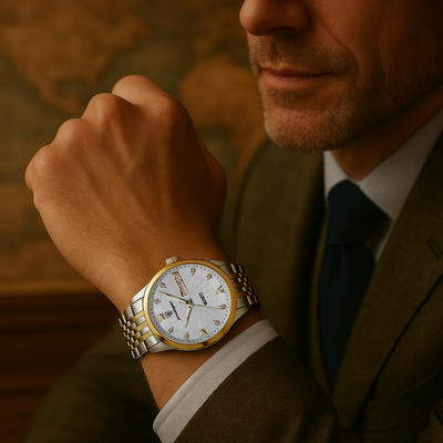 Joris | Lichtgevend Horloge met Strass-Accenten en Ronde Wijzerplaat 4