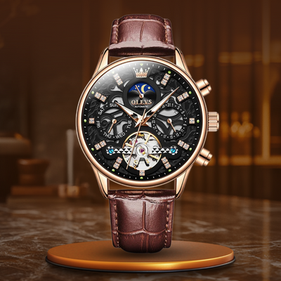 Joris | Mechanisch Automatisch Horloge met Leren Band 1