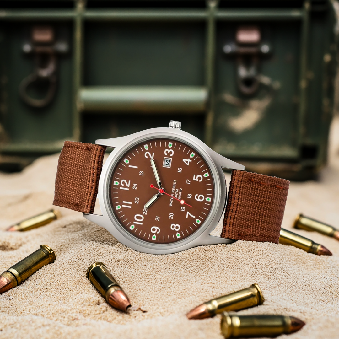 Joris | Militair Geïnspireerd Casual Polshorloge met Nylon Band 5
