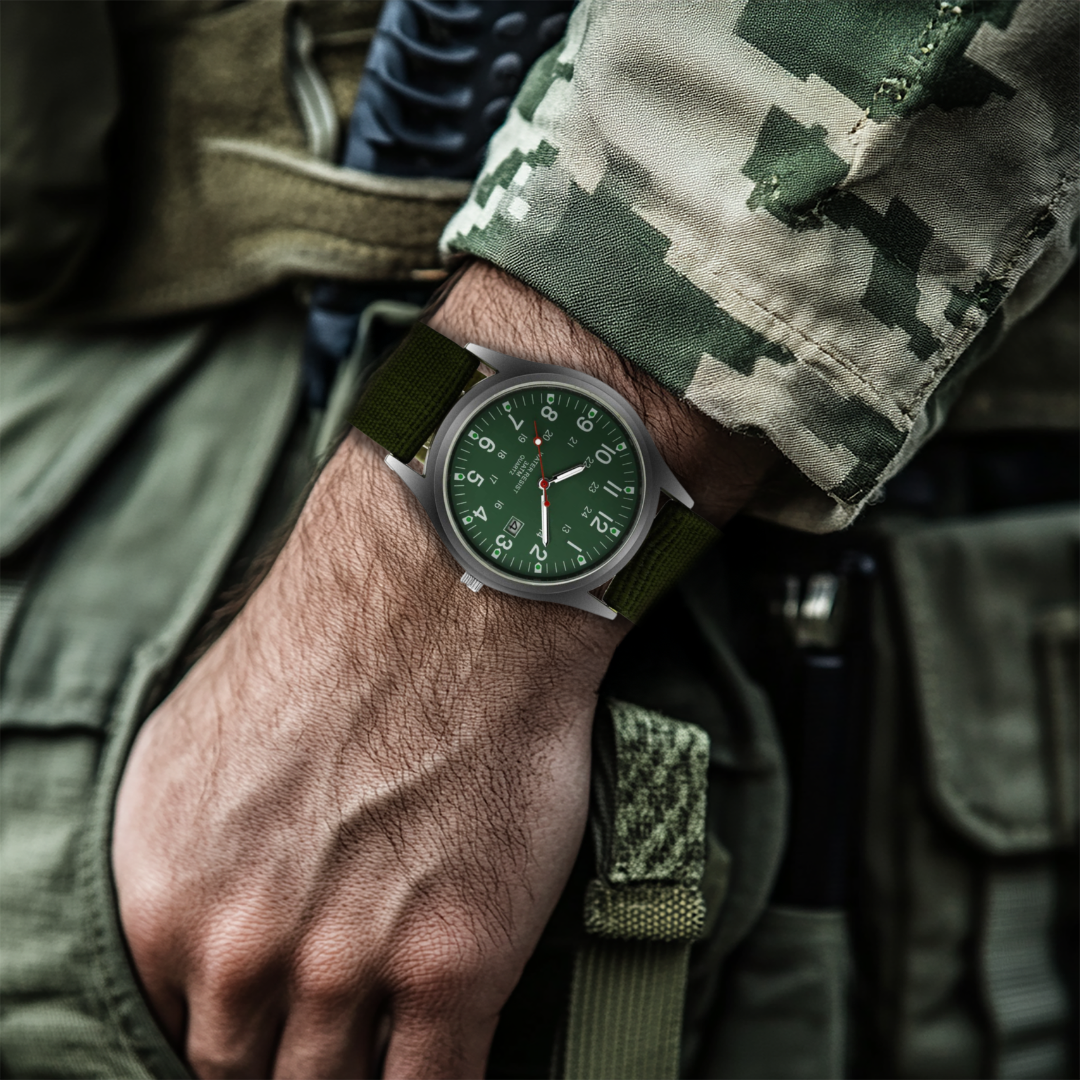 Joris | Militair Geïnspireerd Casual Polshorloge met Nylon Band 7