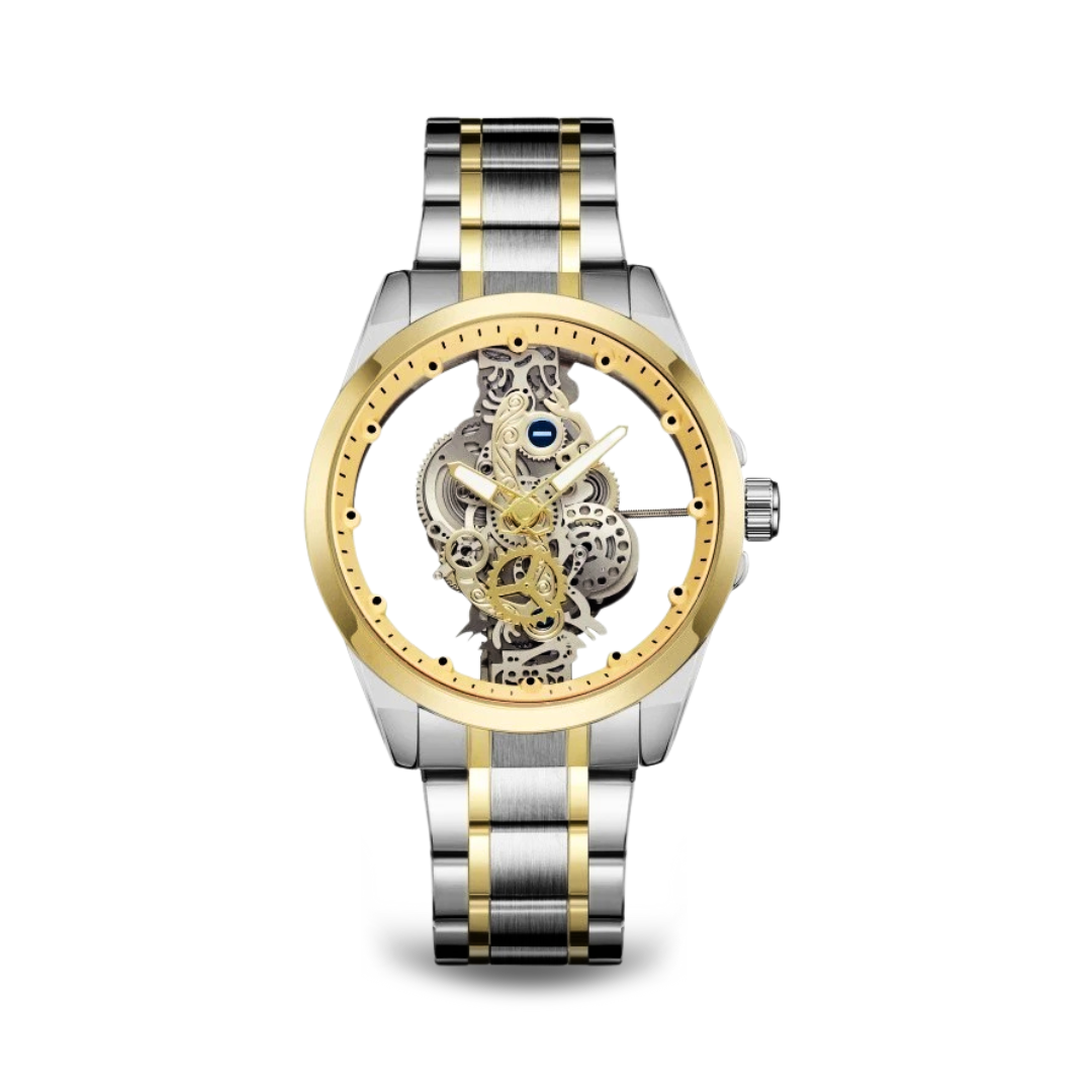 Joris | Motorhead Lone Wolf Uurwerk met Open Skeleton Wijzerplaat en Leren Band 0