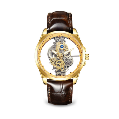 Joris | Motorhead Lone Wolf Uurwerk met Open Skeleton Wijzerplaat en Leren Band 10