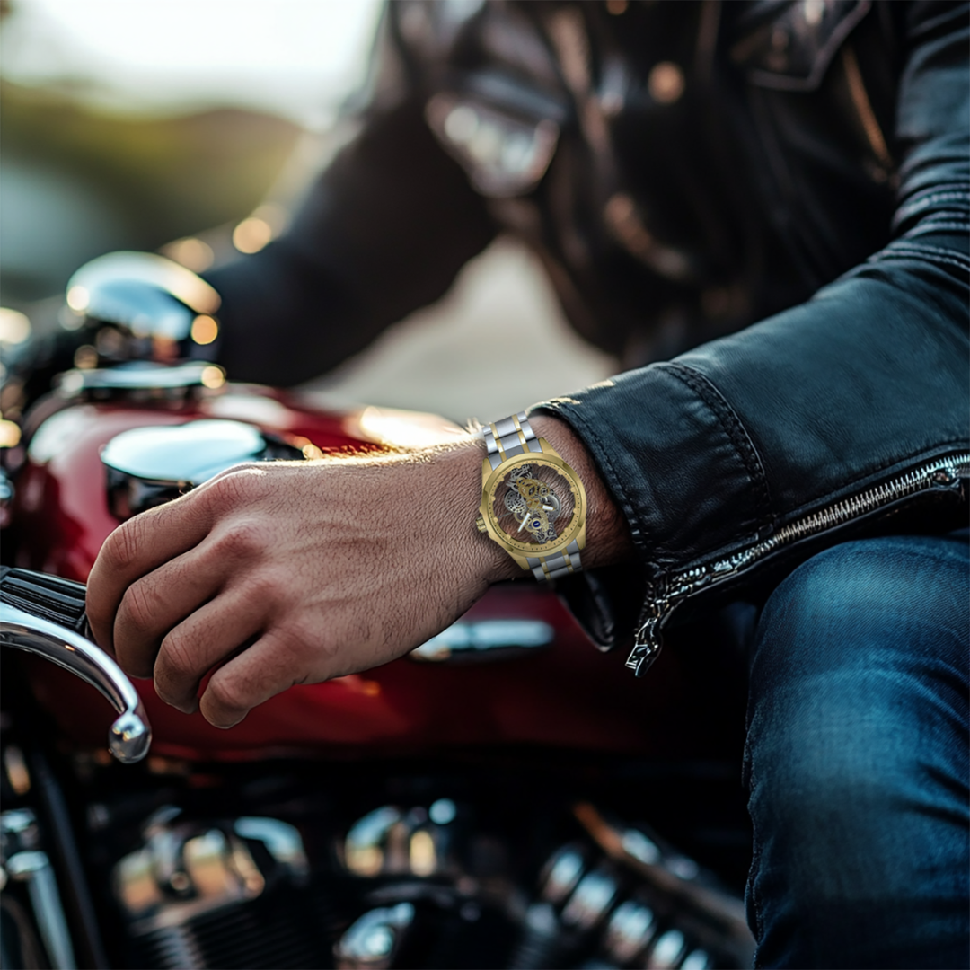 Joris | Motorhead Lone Wolf Uurwerk met Open Skeleton Wijzerplaat en Leren Band 4